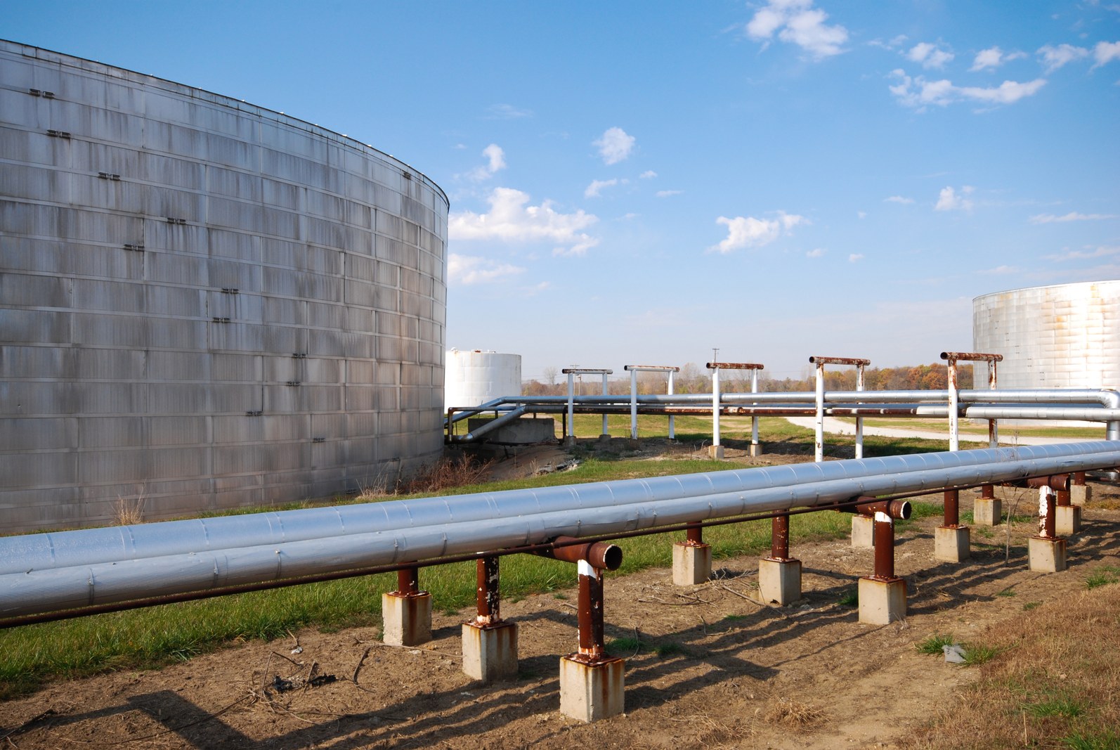 Gasoline Petrol RON 92, 95, 98 — Fuel Storage Facility in Daylight